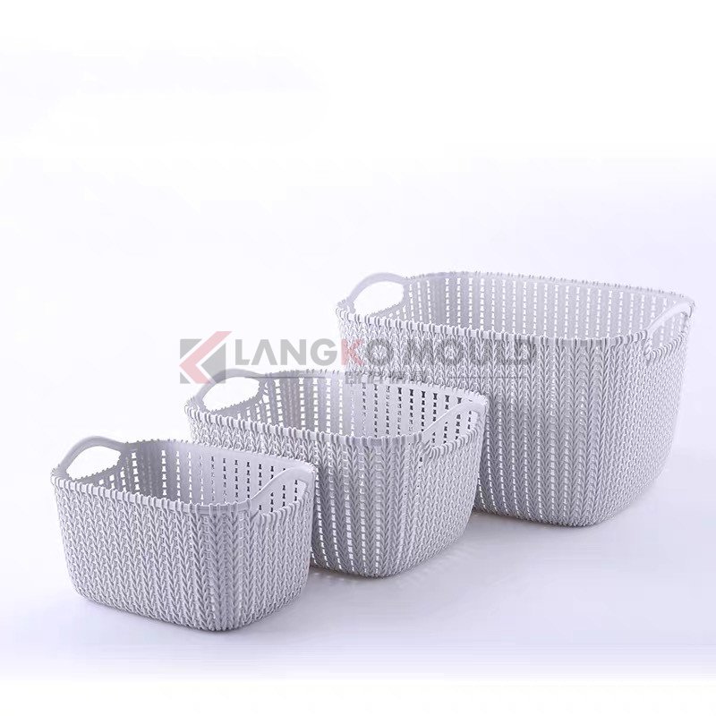 Plastic rattan basket mold 09